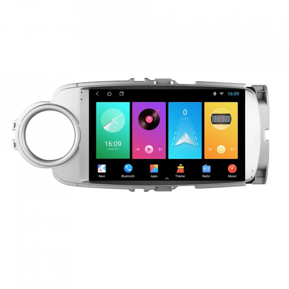 Navigatie dedicata cu Android Toyota Yaris P13 2011 - 2018, 1GB RAM, Radio GPS Dual Zone, Display HD IPS 9" Touchscreen, Internet Wi-Fi, Bluetooth, MirrorLink, USB