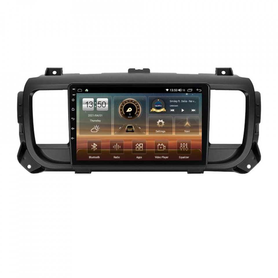 Navigatie dedicata cu Android Citroen Jumpy dupa 2016, 4GB RAM, Radio GPS Dual Zone, Display HD QLED 9" Touchscreen, Internet Wi-Fi si slot SIM 4G, Bluetooth, MirrorLink, USB