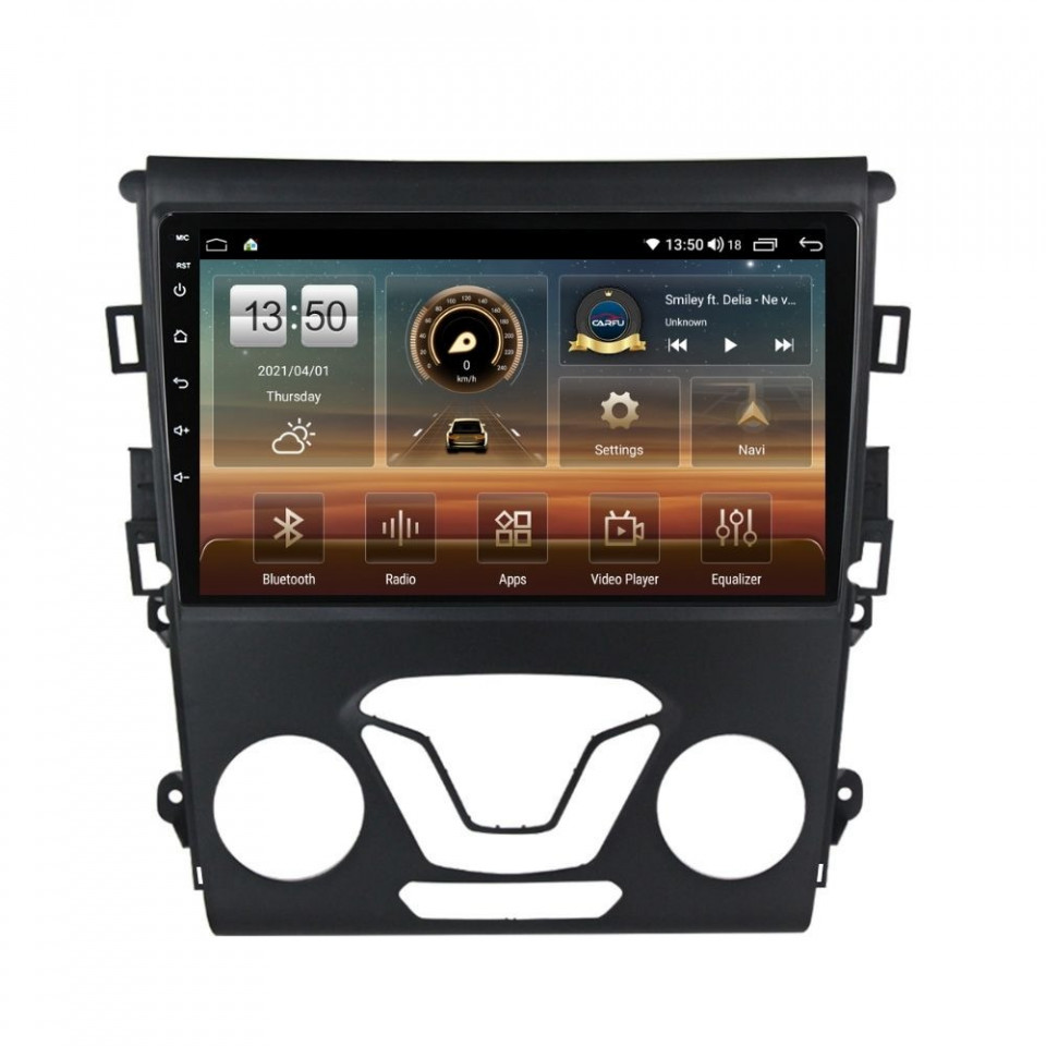 Navigatie dedicata cu Android Ford Mondeo V dupa 2014 fara navigatie originala, 4GB RAM, Radio GPS Dual Zone, Display HD QLED 9" Touchscreen, Internet Wi-Fi si slot SIM 4G, Bluetooth, MirrorLink, USB