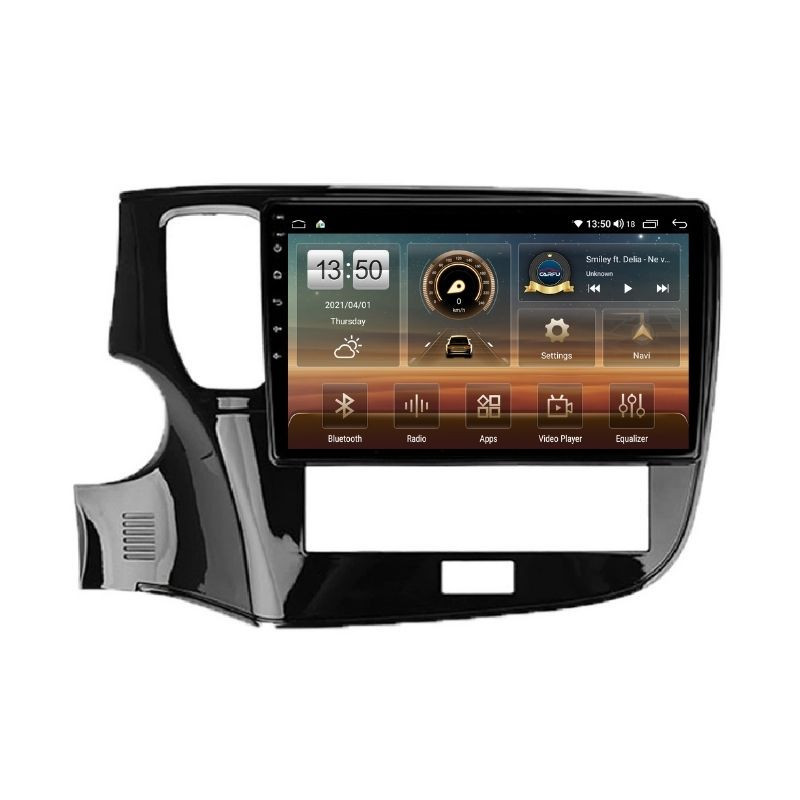 Navigatie dedicata cu Android Mitsubishi Outlander III 2019 - 2021, 4GB RAM, Radio GPS Dual Zone, Display HD QLED 10" Touchscreen, Internet Wi-Fi si slot SIM 4G, Bluetooth, MirrorLink, USB