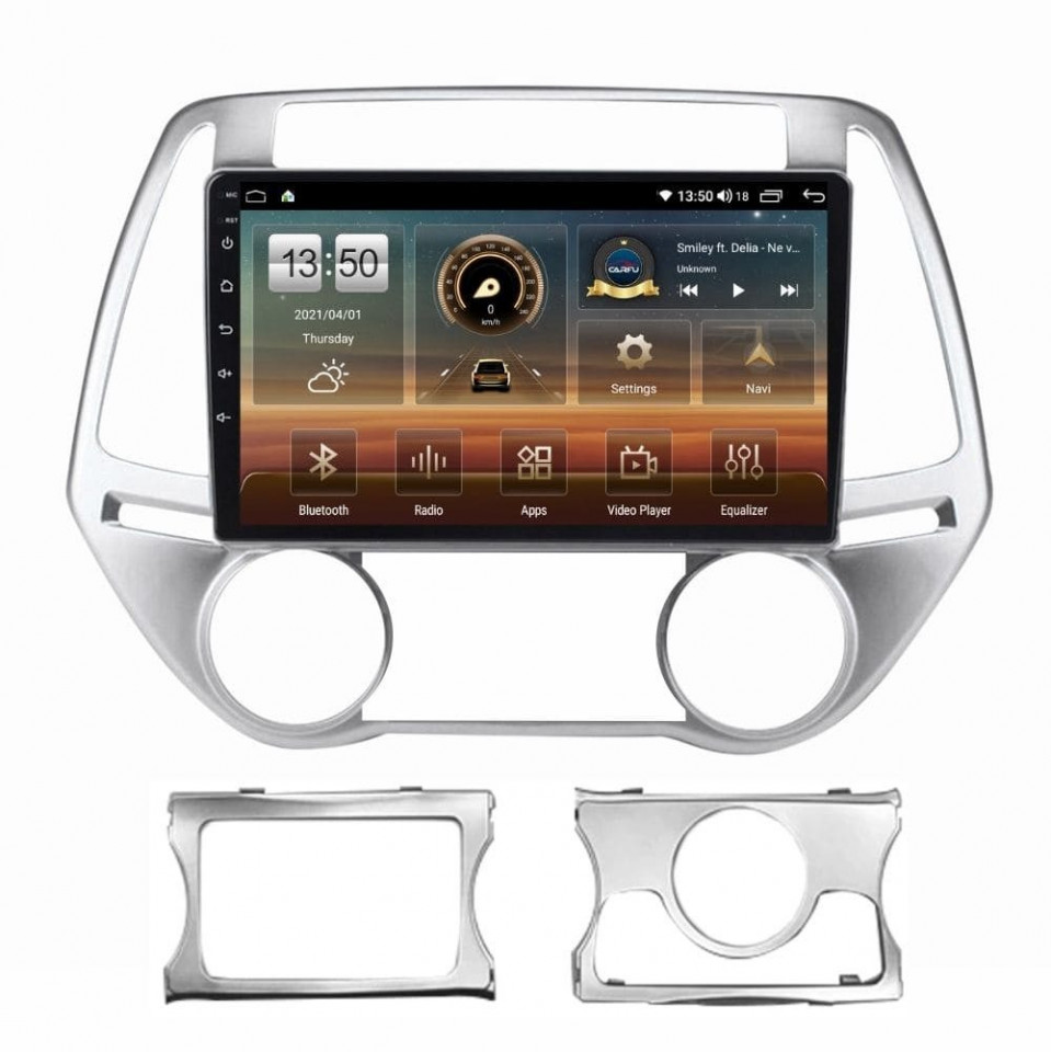 Navigatie dedicata cu Android Hyundai i20 2012 - 2014, 6GB RAM, Radio GPS Dual Zone, Display HD QLED 9" Touchscreen, Internet Wi-Fi si slot SIM 4G, Bluetooth, MirrorLink, USB