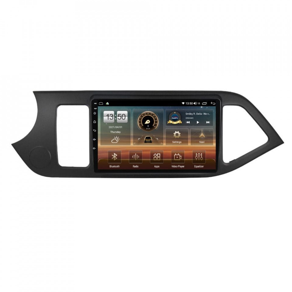 Navigatie dedicata cu Android Kia Picanto II 2011 - 2017, 6GB RAM, Radio GPS Dual Zone, Display HD QLED 9" Touchscreen, Internet Wi-Fi si slot SIM 4G, Bluetooth, MirrorLink, USB