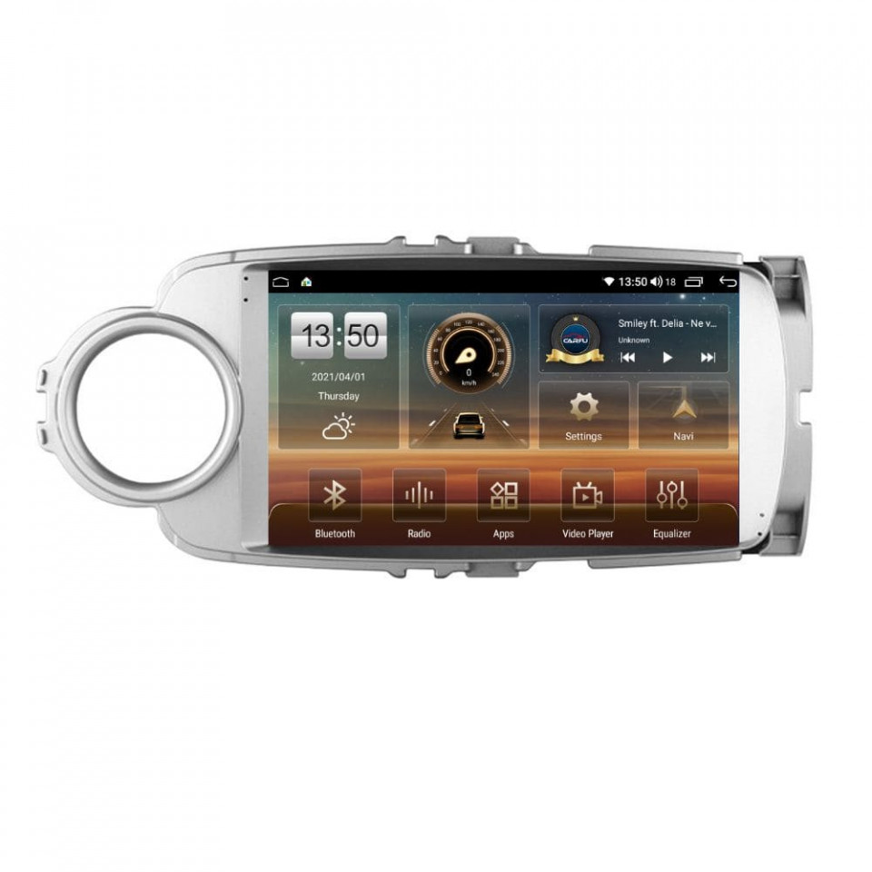 Navigatie dedicata cu Android Toyota Yaris P13 2011 - 2018, 6GB RAM, Radio GPS Dual Zone, Display HD QLED 9" Touchscreen, Internet Wi-Fi si slot SIM 4G, Bluetooth, MirrorLink, USB