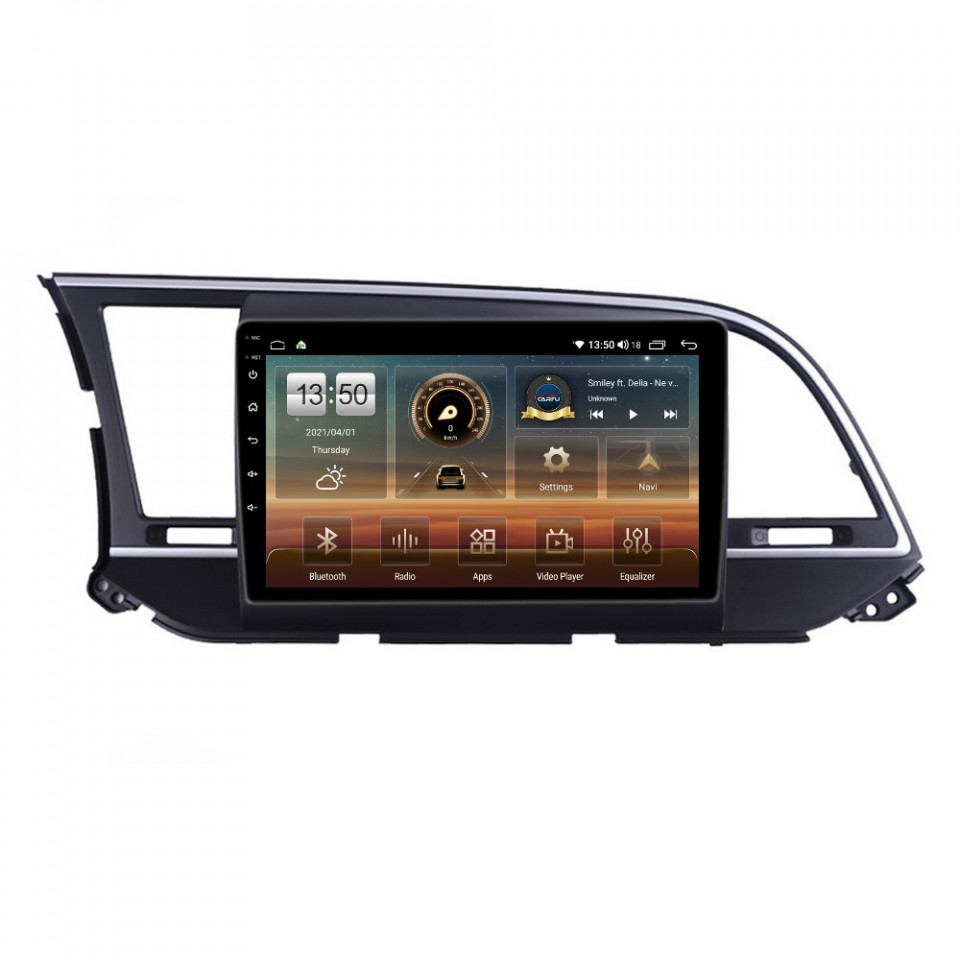 Navigatie dedicata cu Android Hyundai Elantra VI 2015 - 2018, 8GB RAM, Radio GPS Dual Zone, Display HD QLED 9" Touchscreen, Internet Wi-Fi si slot SIM 4G, Bluetooth, MirrorLink, USB