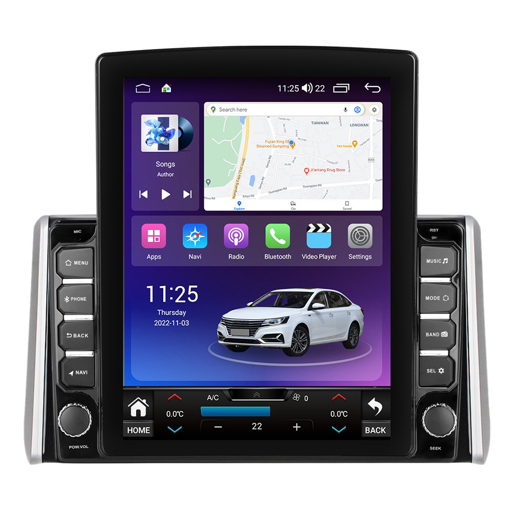 Navigatie dedicata cu Android Toyota Rav4 V dupa 2018, 4GB RAM, Radio GPS Dual Zone, Touchscreen IPS 9.7" HD tip Tesla, Internet Wi-Fi si slot SIM 4G, Bluetooth, MirrorLink, USB