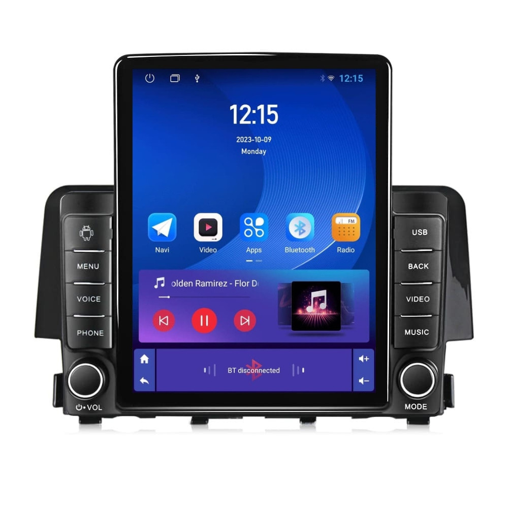 Navigatie dedicata cu Android Honda Civic X 2015 - 2021, 1GB RAM, Radio GPS Dual Zone, Touchscreen IPS 9.7" HD tip Tesla, Internet Wi-Fi, Bluetooth, MirrorLink, USB