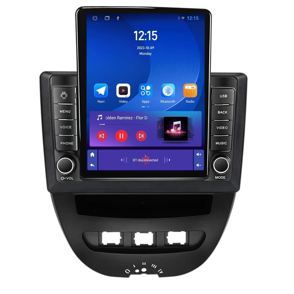Navigatie dedicata cu Android Peugeot 107 2005 - 2014, 1GB RAM, Radio GPS Dual Zone, Touchscreen IPS 9.7" HD tip Tesla, Internet Wi-Fi, Bluetooth, MirrorLink, USB