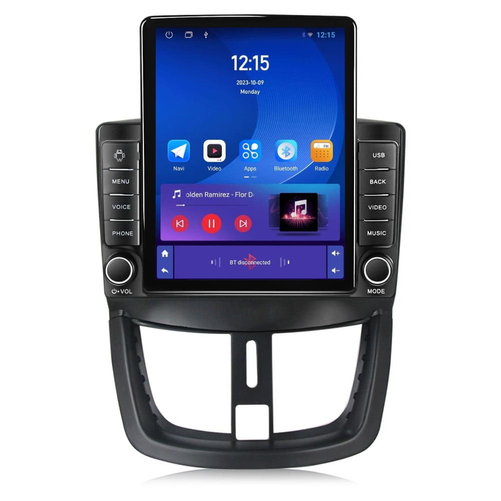Navigatie dedicata cu Android Peugeot 207 2006 - 2015, 1GB RAM, Radio GPS Dual Zone, Touchscreen IPS 9.7" HD tip Tesla, Internet Wi-Fi, Bluetooth, MirrorLink, USB