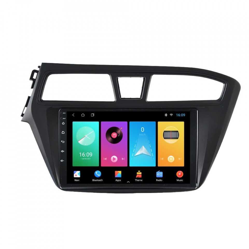 Navigatie dedicata cu Android Hyundai i20 2014 - 2018, 1GB RAM, Radio GPS Dual Zone, Display HD IPS 9" Touchscreen, Internet Wi-Fi, Bluetooth, MirrorLink, USB