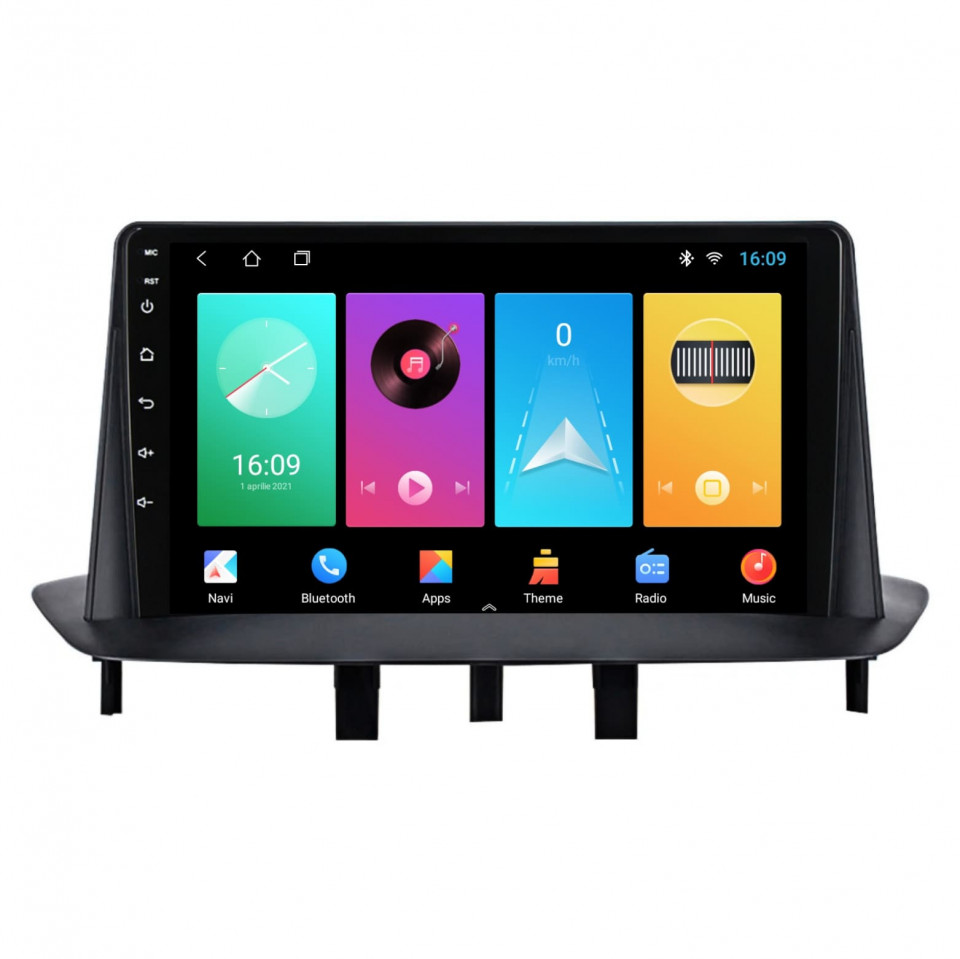 Navigatie dedicata cu Android Renault Megane III 2009 - 2016, 1GB RAM, Radio GPS Dual Zone, Display HD IPS 9" Touchscreen, Internet Wi-Fi, Bluetooth, MirrorLink, USB