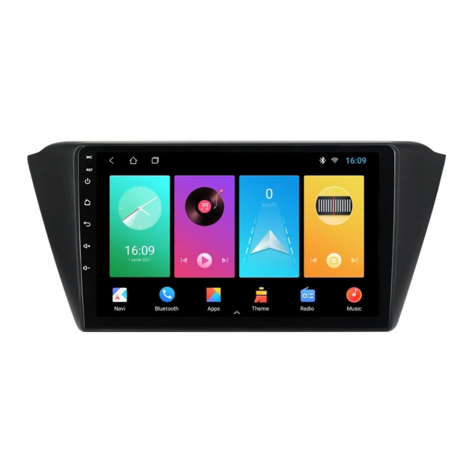 Navigatie dedicata cu Android Skoda Fabia III 2014 - 2021, 1GB RAM, Radio GPS Dual Zone, Display HD IPS 9" Touchscreen, Internet Wi-Fi, Bluetooth, MirrorLink, USB