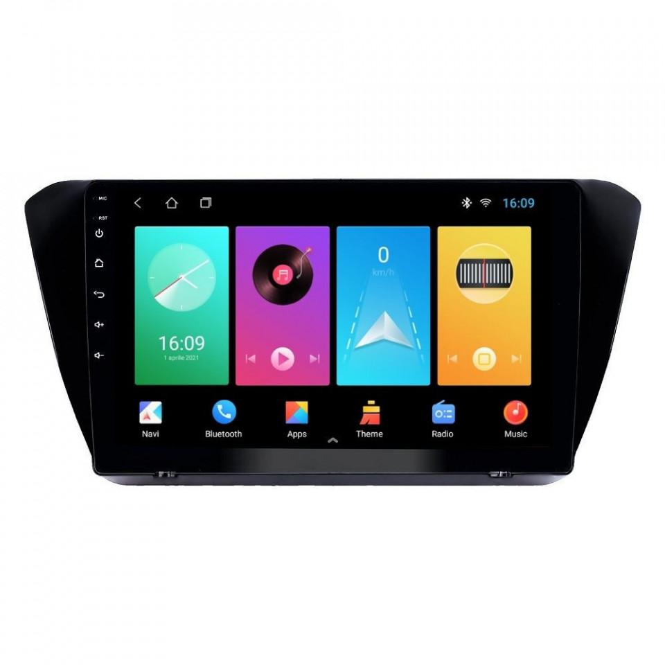 Navigatie dedicata cu Android Skoda Superb III 2015 - 2017, 1GB RAM, Radio GPS Dual Zone, Display HD IPS 10" Touchscreen, Internet Wi-Fi, Bluetooth, MirrorLink, USB