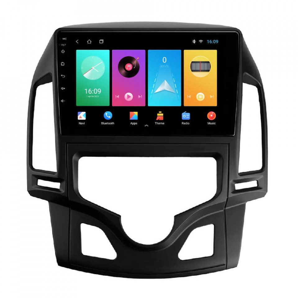 Navigatie dedicata cu Android Hyundai i30 2007 - 2012, clima automata, 2GB RAM, Radio GPS Dual Zone, Display HD IPS 9" Touchscreen, Internet Wi-Fi, Bluetooth, MirrorLink, USB