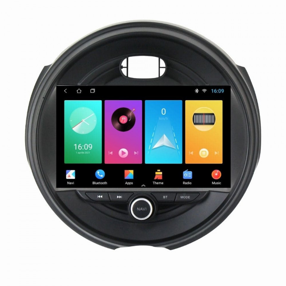 Navigatie dedicata cu Android Mini Cooper / One (F55, F56, F57) 2014 - 2020, 1GB RAM, Radio GPS Dual Zone, Display HD IPS 9" Touchscreen, Internet Wi-Fi, Bluetooth, MirrorLink, USB