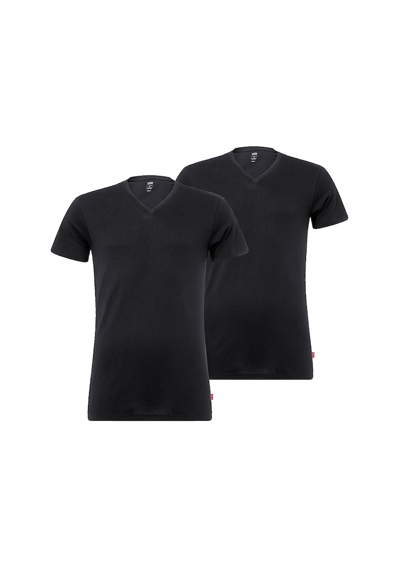 Set de tricouri slim fit pentru casa - 2 piese - Alb/Negru