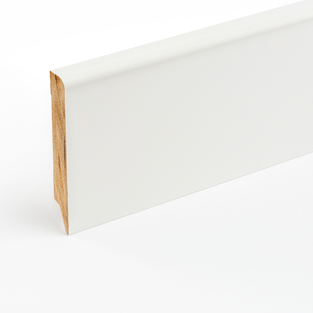 Plinta parchet, MDF, alb, 2430 x 100 x 16 mm