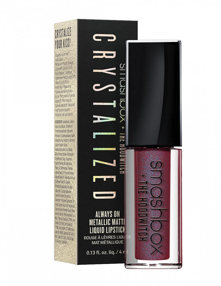 Ruj lichid mat Smashbox Crystalized Always On Metallic Matte, 4 ml (Concentratie: Ruj, Nuanta Ruj:  Damnethyst)