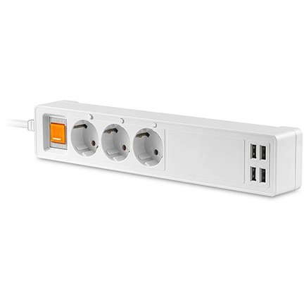 Prelungitor Smart 16A 3x Prize 4x USB 1.8m Tuya Alb
