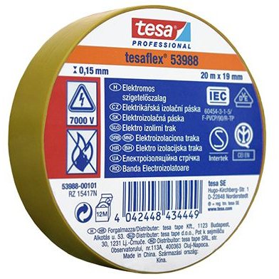 BANDA IZOLATOARE TESAFLEX 20M GALBEN 10 BUC