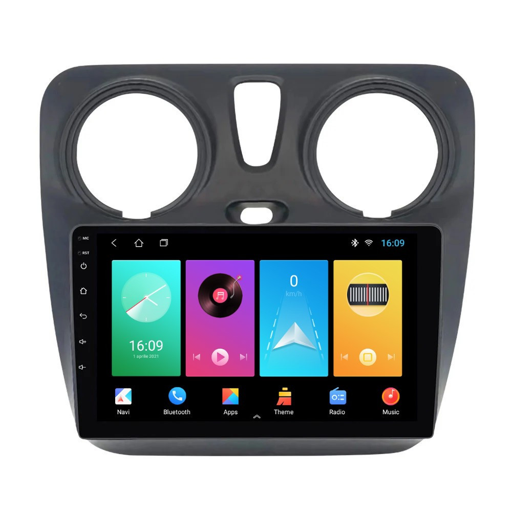 Navigatie dedicata cu Android Dacia Dokker dupa 2012, 1GB RAM, Radio GPS Dual Zone, Display HD IPS 9" Touchscreen, Internet Wi-Fi, Bluetooth, MirrorLink, USB