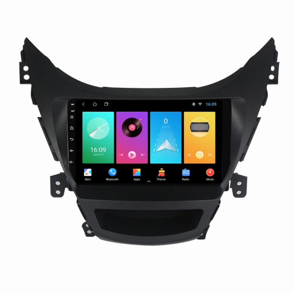 Navigatie dedicata cu Android Hyundai Elantra V 2010 - 2014, 1GB RAM, Radio GPS Dual Zone, Display HD IPS 9" Touchscreen, Internet Wi-Fi, Bluetooth, MirrorLink, USB