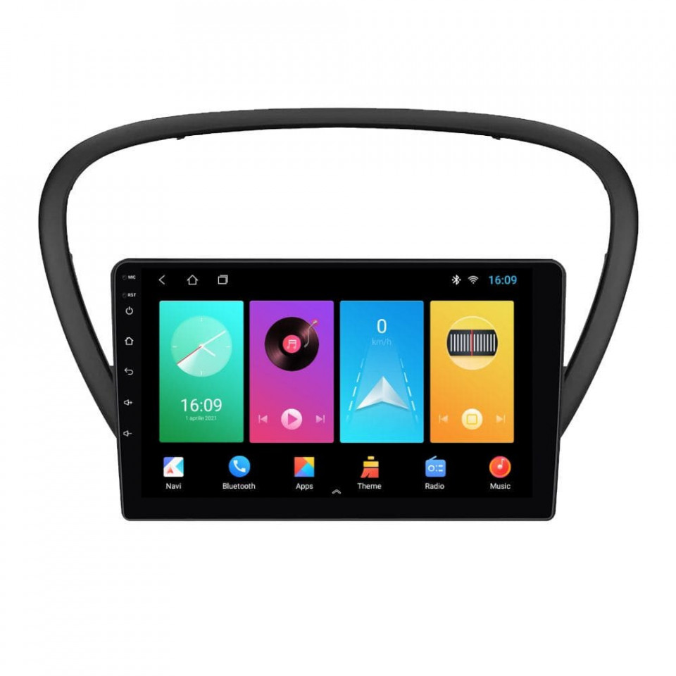 Navigatie dedicata cu Android Peugeot 607 2004 - 2011, 1GB RAM, Radio GPS Dual Zone, Display HD IPS 9" Touchscreen, Internet Wi-Fi, Bluetooth, MirrorLink, USB