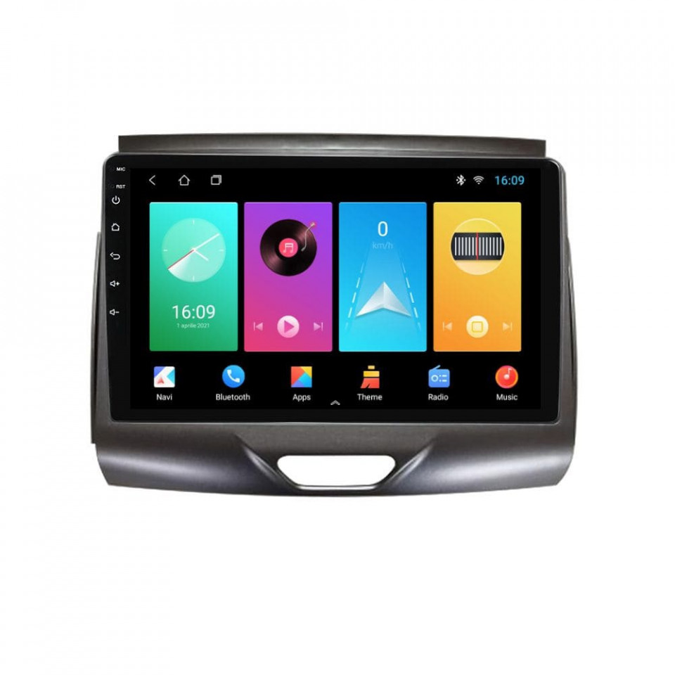 Navigatie dedicata cu Android Ford Ranger dupa 2015 cu navigatie originala, 2GB RAM, Radio GPS Dual Zone, Display HD IPS 9" Touchscreen, Internet Wi-Fi, Bluetooth, MirrorLink, USB
