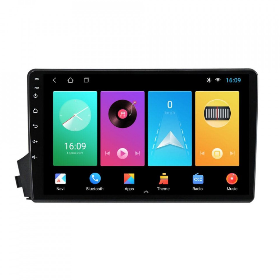 Navigatie dedicata cu Android Ssangyong Kyron 2005 - 2011, 2GB RAM, Radio GPS Dual Zone, Display HD IPS 9" Touchscreen, Internet Wi-Fi, Bluetooth, MirrorLink, USB