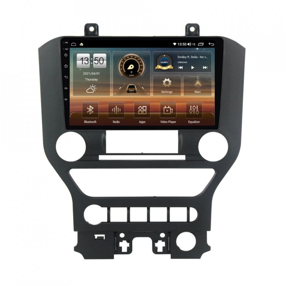 Navigatie dedicata cu Android Ford Mustang 2014 - 2021 cu navigatie originala, 4GB RAM, Radio GPS Dual Zone, Display HD QLED 9" Touchscreen, Internet Wi-Fi si slot SIM 4G, Bluetooth, MirrorLink, USB