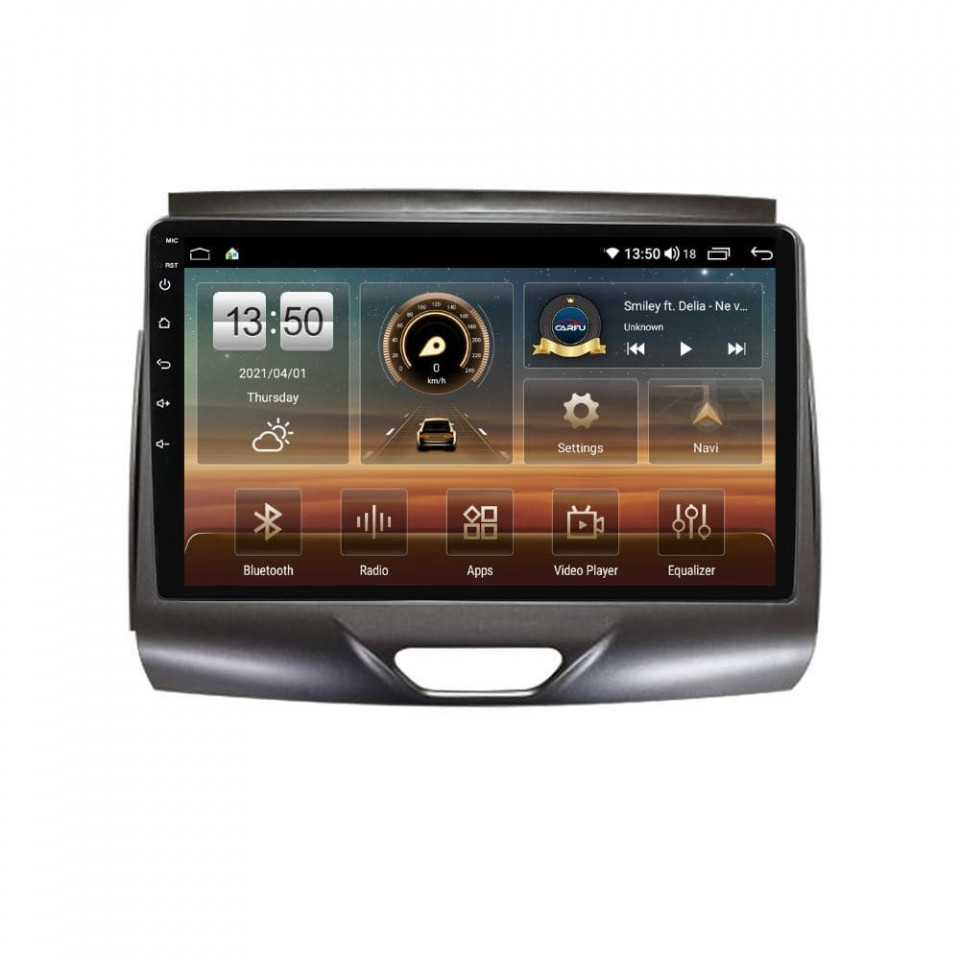 Navigatie dedicata cu Android Ford Ranger dupa 2015 cu navigatie originala, 4GB RAM, Radio GPS Dual Zone, Display HD QLED 9" Touchscreen, Internet Wi-Fi si slot SIM 4G, Bluetooth, MirrorLink, USB