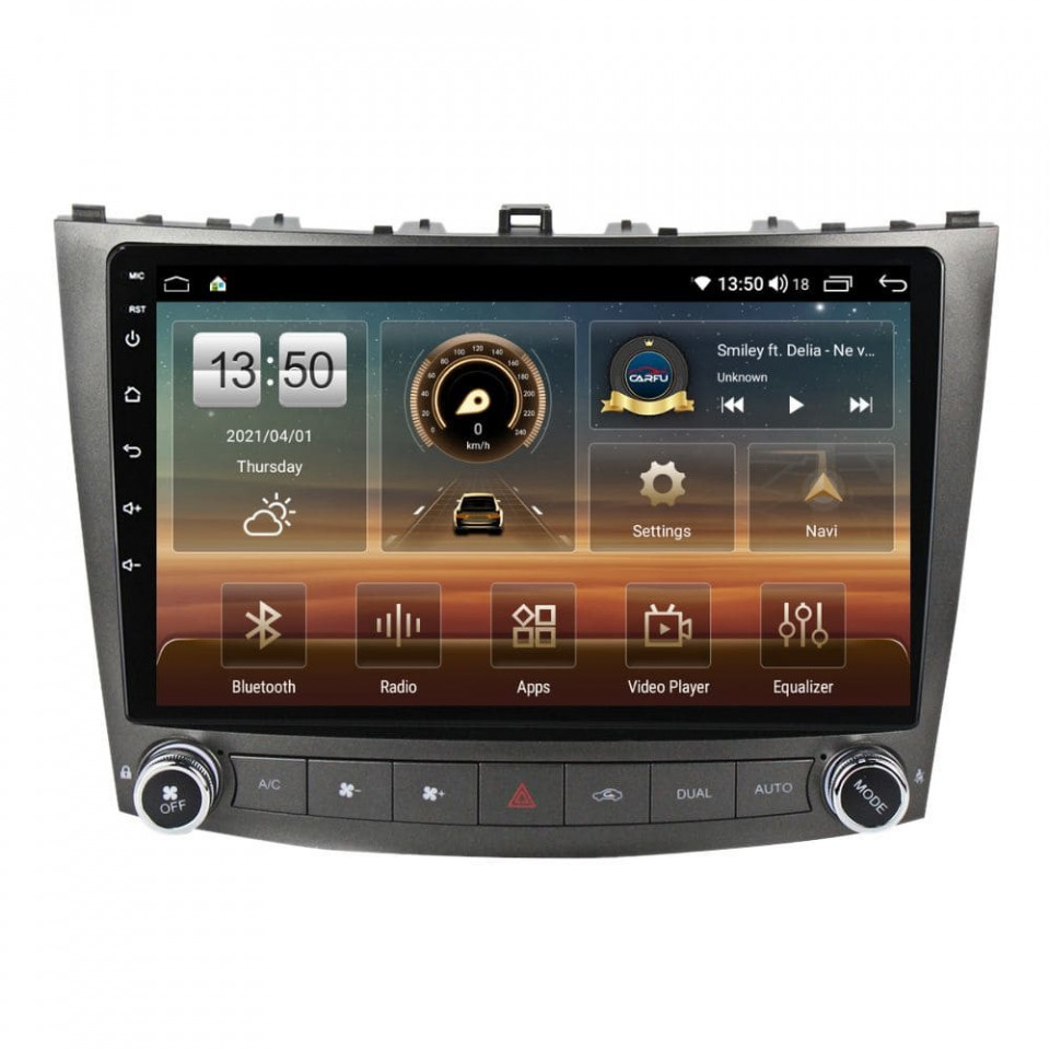 Navigatie dedicata cu Android Lexus IS 2005 - 2013, 4GB RAM, Radio GPS Dual Zone, Display HD QLED 10" Touchscreen, Internet Wi-Fi si slot SIM 4G, Bluetooth, MirrorLink, USB