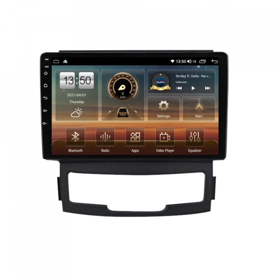 Navigatie dedicata cu Android Ssangyong Korando 2010 - 2013, 6GB RAM, Radio GPS Dual Zone, Display HD QLED 9" Touchscreen, Internet Wi-Fi si slot SIM 4G, Bluetooth, MirrorLink, USB