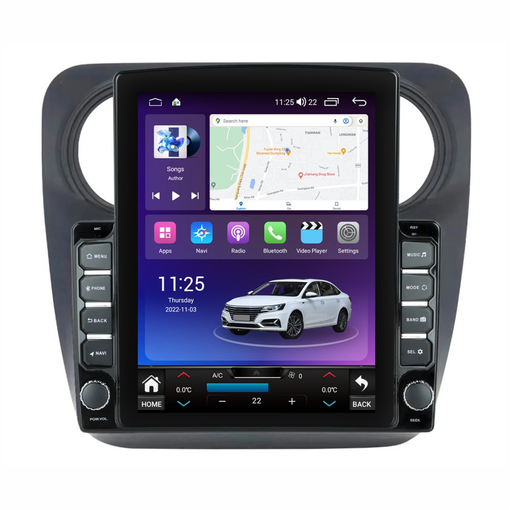 Navigatie dedicata cu Android Dacia Lodgy dupa 2012, 4GB RAM, Radio GPS Dual Zone, Touchscreen IPS 9.7" HD tip Tesla, Internet Wi-Fi si slot SIM 4G, Bluetooth, MirrorLink, USB