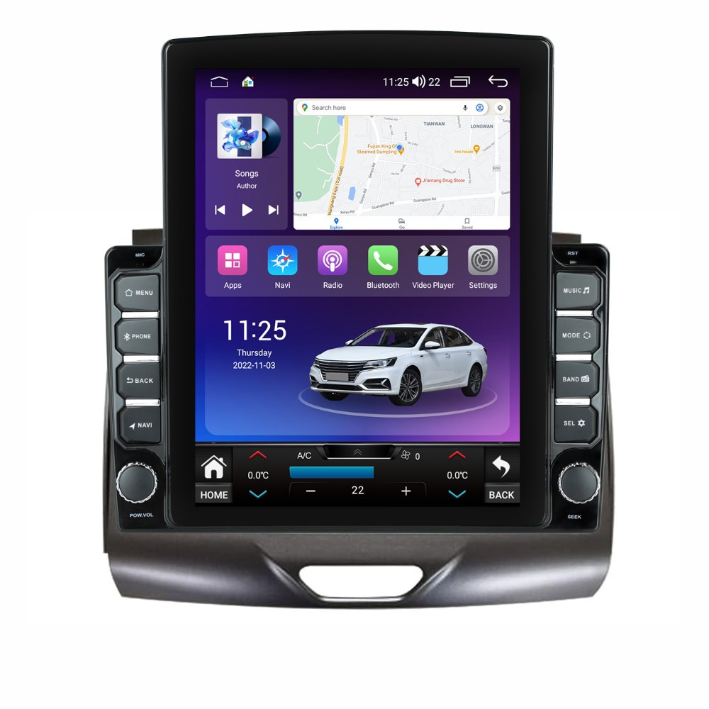 Navigatie dedicata cu Android Ford Ranger dupa 2015 cu navigatie originala, 4GB RAM, Radio GPS Dual Zone, Touchscreen IPS 9.7" HD tip Tesla, Internet Wi-Fi si slot SIM 4G, Bluetooth, MirrorLink, USB