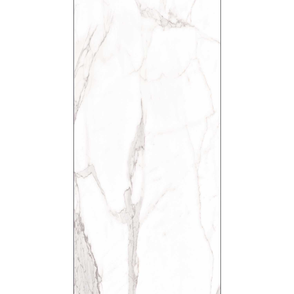 Gresie interior alb-gri Fashion Carrara, rectificata, glazurata, finisaj semi-mat, dreptunghiulara, grosime 10 mm, 120 x 60 cm