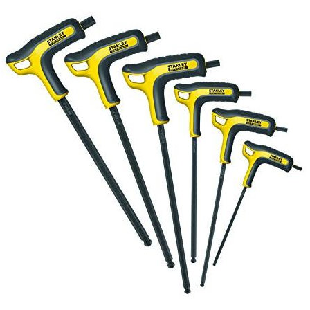 Set 6 Chei Imbus FMHT0-69049 cu Cap Sferic si Maner P: 3 4 5 6 7 si 8mm Negru/Galben