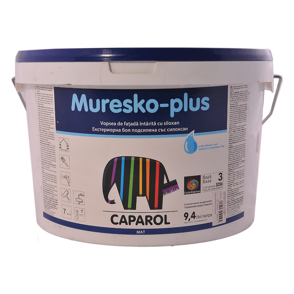 Baza de colorare Caparol Muresko Plus B3, exterior, alb, 9.4 l