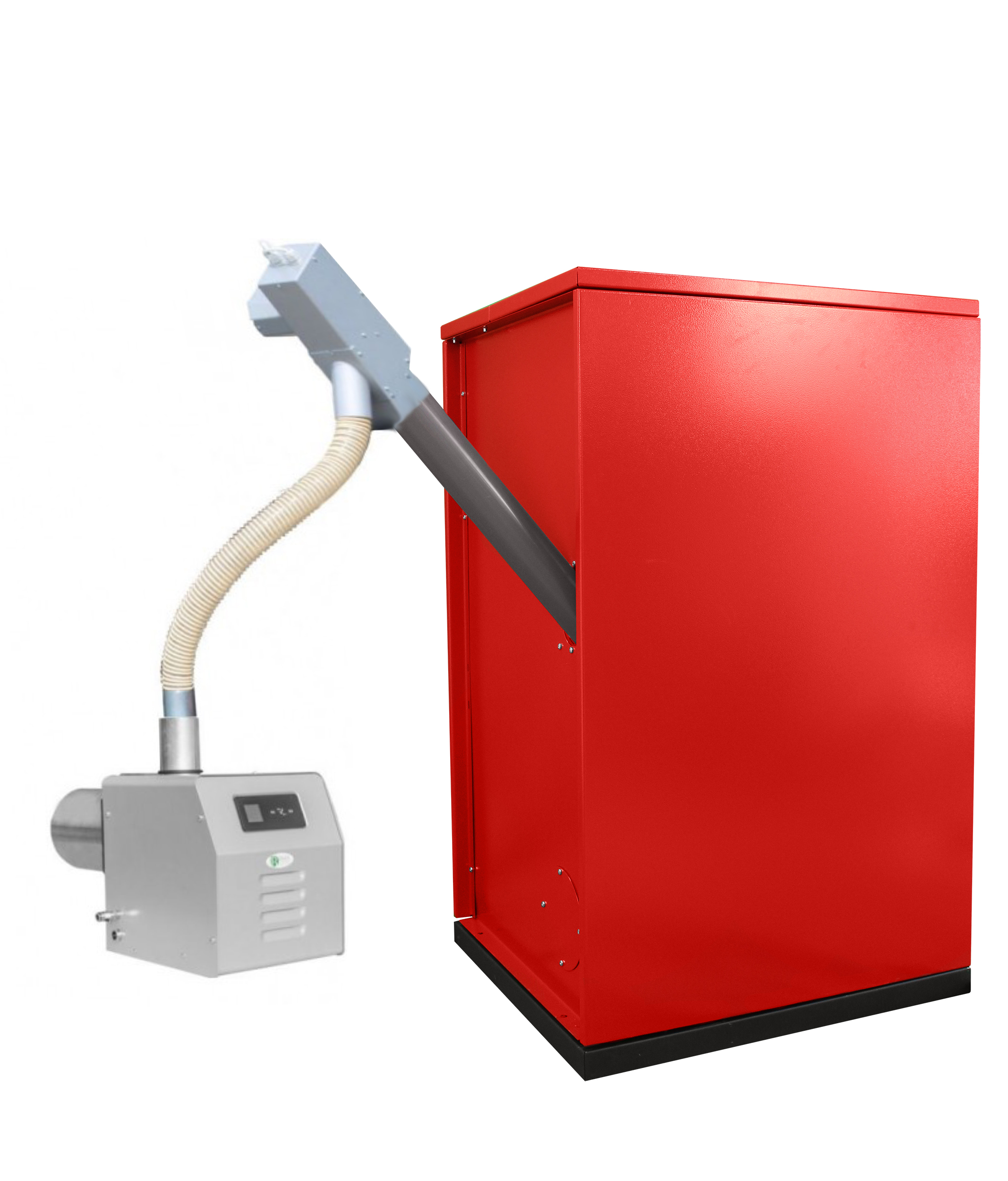 Pachet transformare cazanele pe lemne din combustibil solid in cazan pe peleti cu ARZATOR PELETI FORNELLO B-ESSENTIAL 50 kW cu snec B-MAX si BUNCAR 500 LITRI