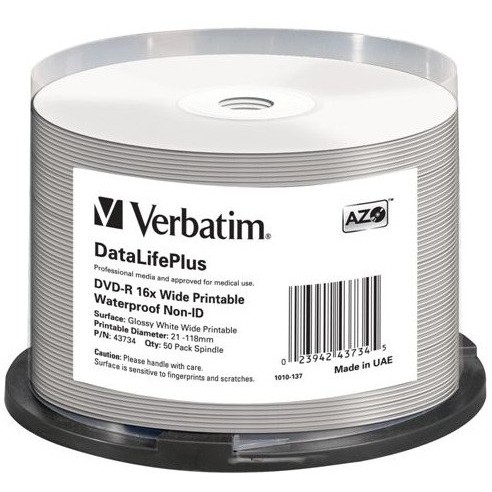 DVD-R printabil Verbatim 50 bucati, 16x, 4.7GB