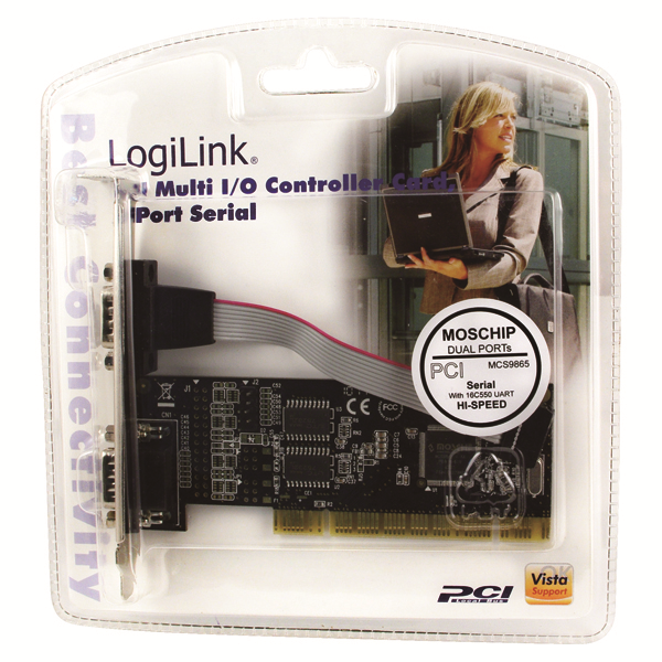 LOGILINK Adapter: PCI-E 16x to 2 x SERIAL (DB-9); 'PC0016'
