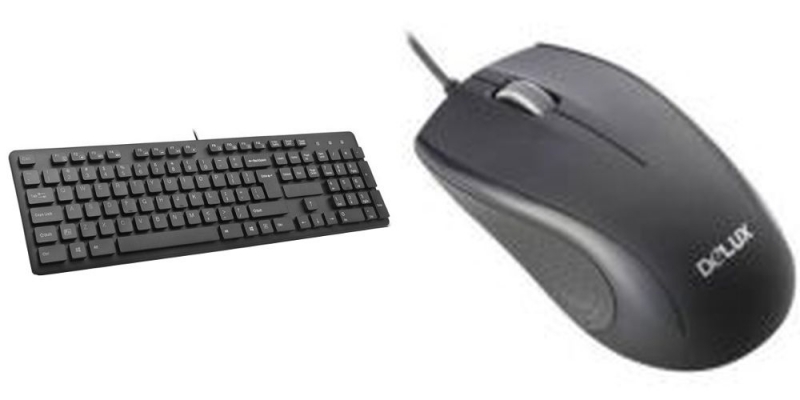Kit tastatura + mouse Delux, interfata USB, Negru