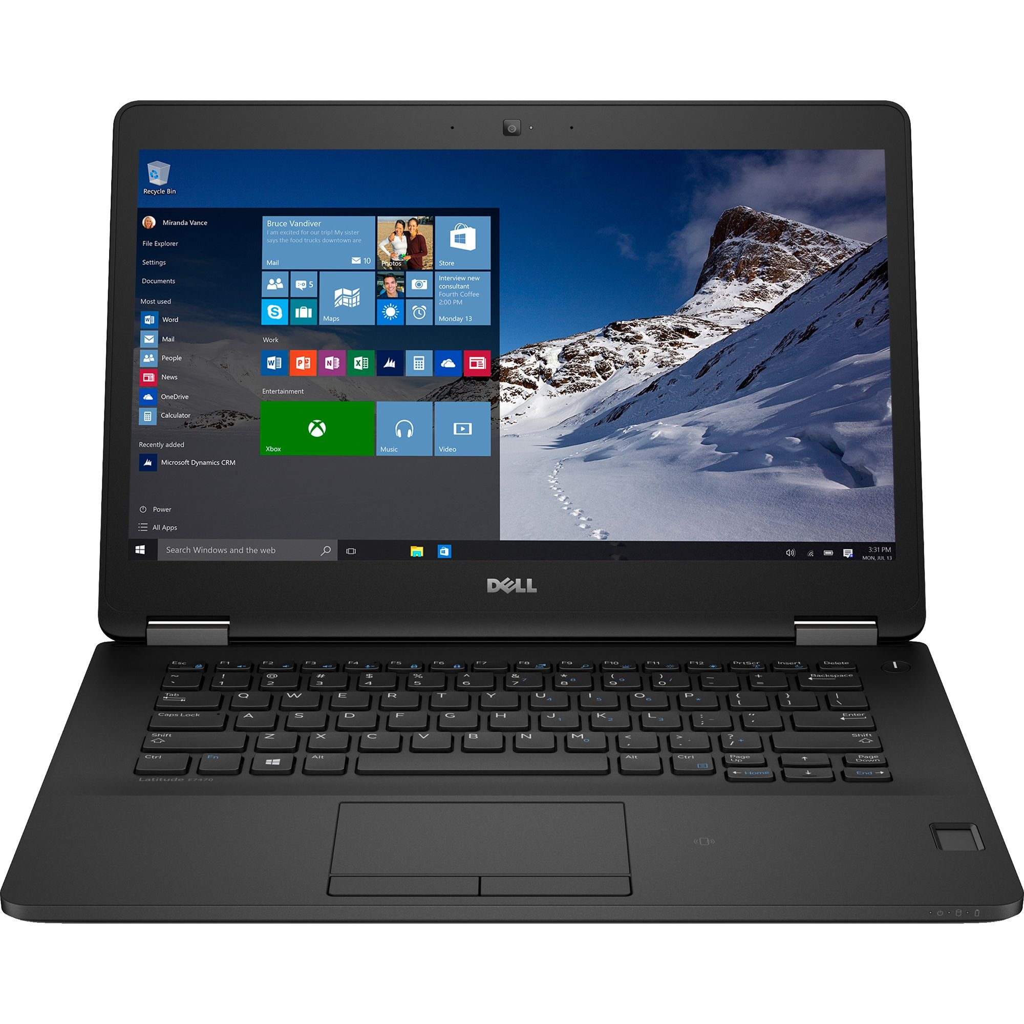 Laptop DELL, LATITUDE E7470,  Intel Core i7-6600U, 2.60 GHz, HDD: 256 GB, RAM: 8 GB, video: Intel HD Graphics 520