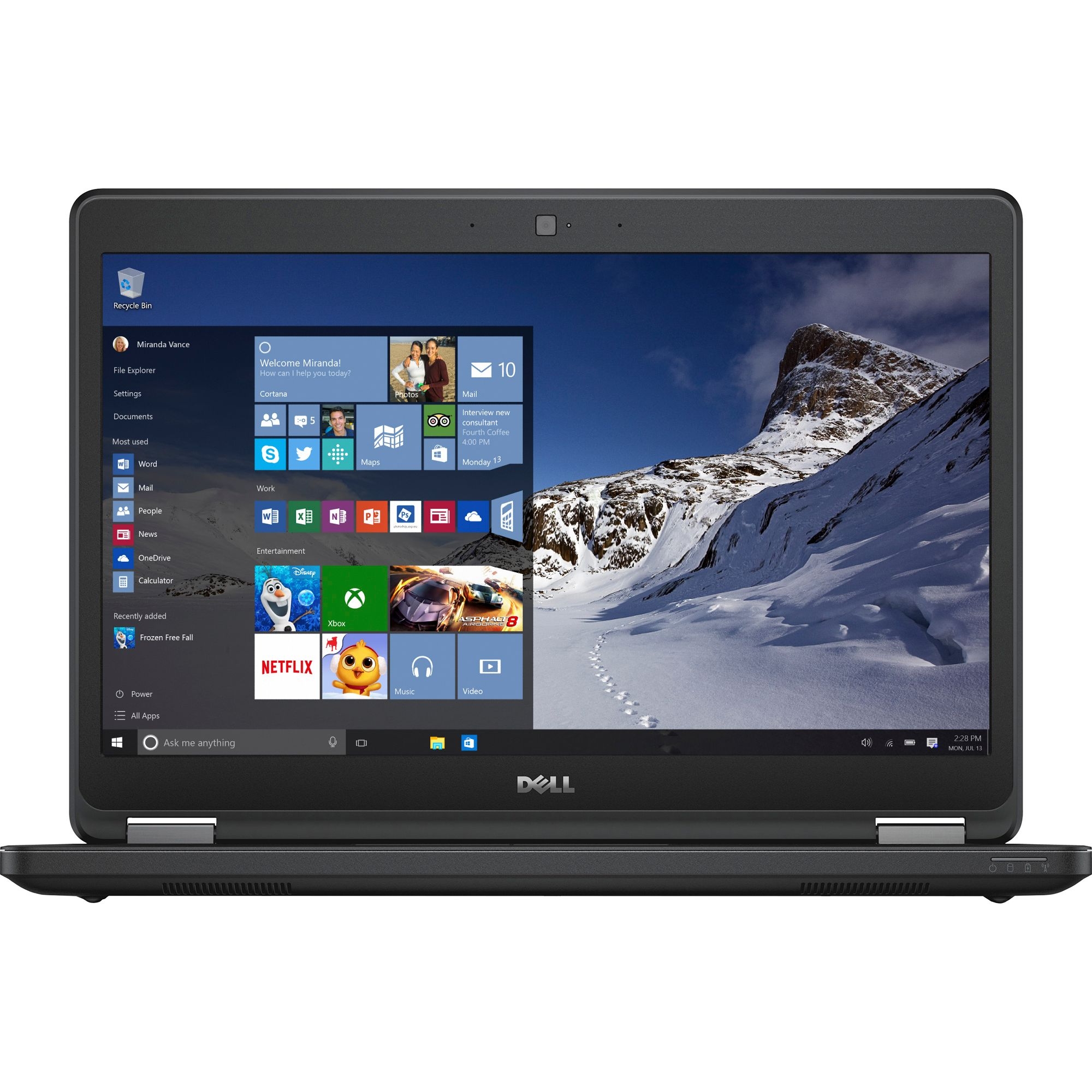 Laptop DELL, LATITUDE E5470,  Intel Core i7-6820HQ, 2.70 GHz, HDD: 256 GB, RAM: 8 GB, video: Intel HD Graphics 530, webcam