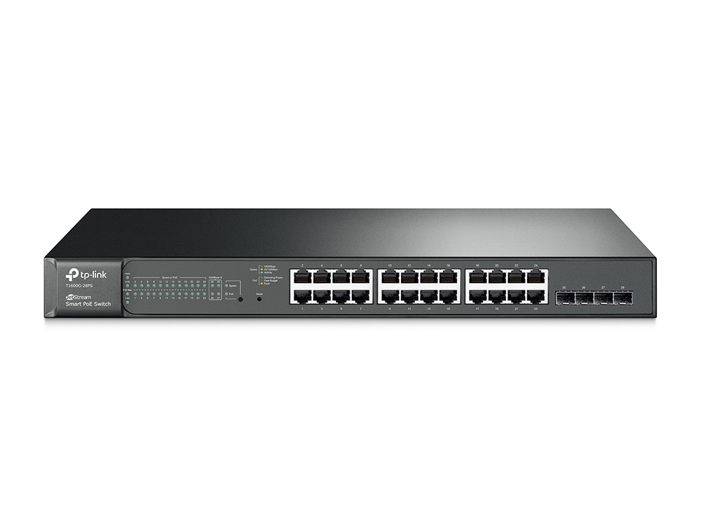 Switch Web Smart TP-Link TL-SG2424P, 24 porturi 10/100/1000M, 4 sloturi SFP cu suport module MiniGBIC, SH