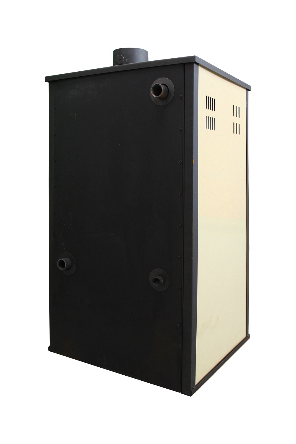 Pachet incalzire si apa calda pentru 2 camere Termosemineu pe lemne brichete si carbune Fornello MILANO E 24 KW cuptor Ivory 580x560x1060 mm boiler termoelectric 100l vas expansiune pompa circulatie calorifere kit evacuare si kit montaj