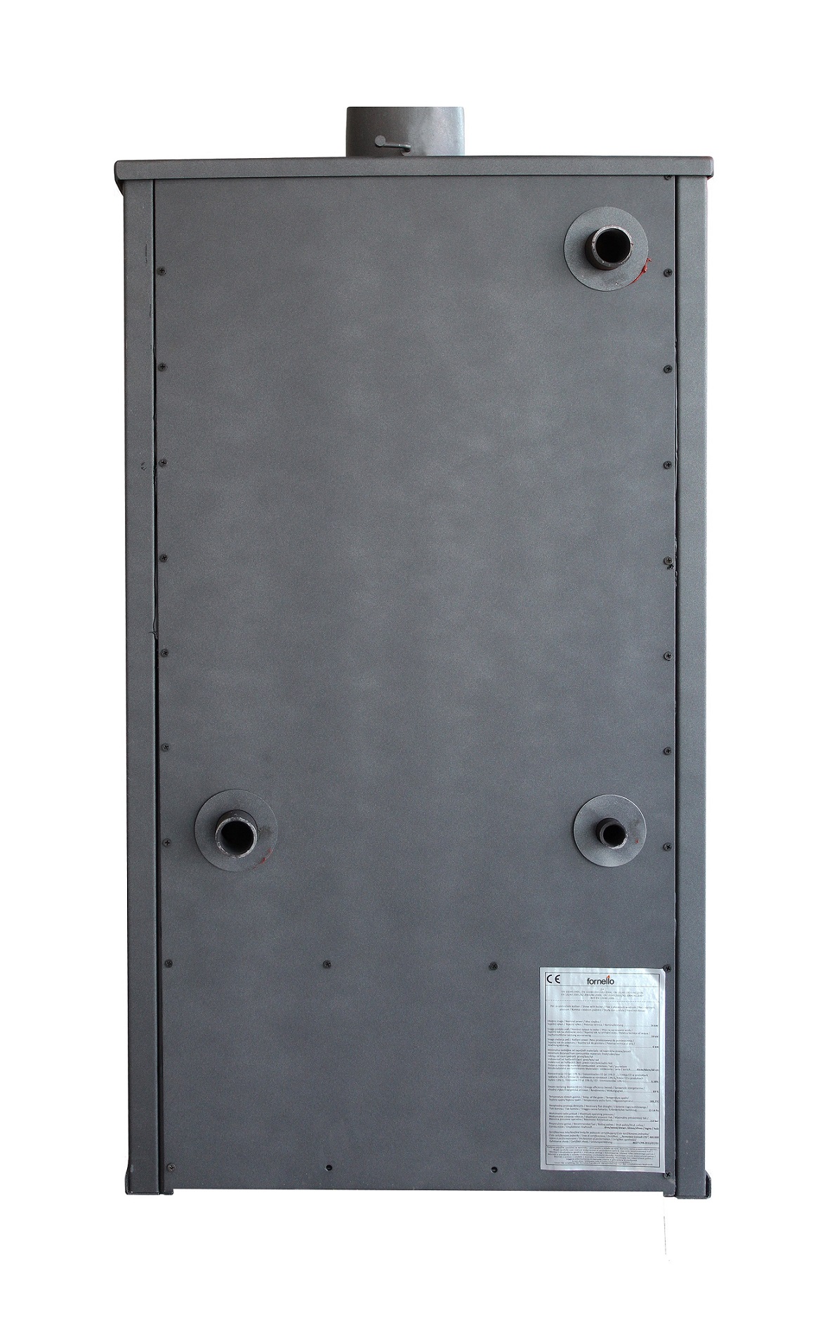 Pachet Termosemineu pe lemne brichete si carbune Fornello MILANO E 24 KW cuptor Ivory 580x560x1060 mm boiler termoelectric 100l teava vas expansiune pompa circulatie kit evacuare si fitinguri
