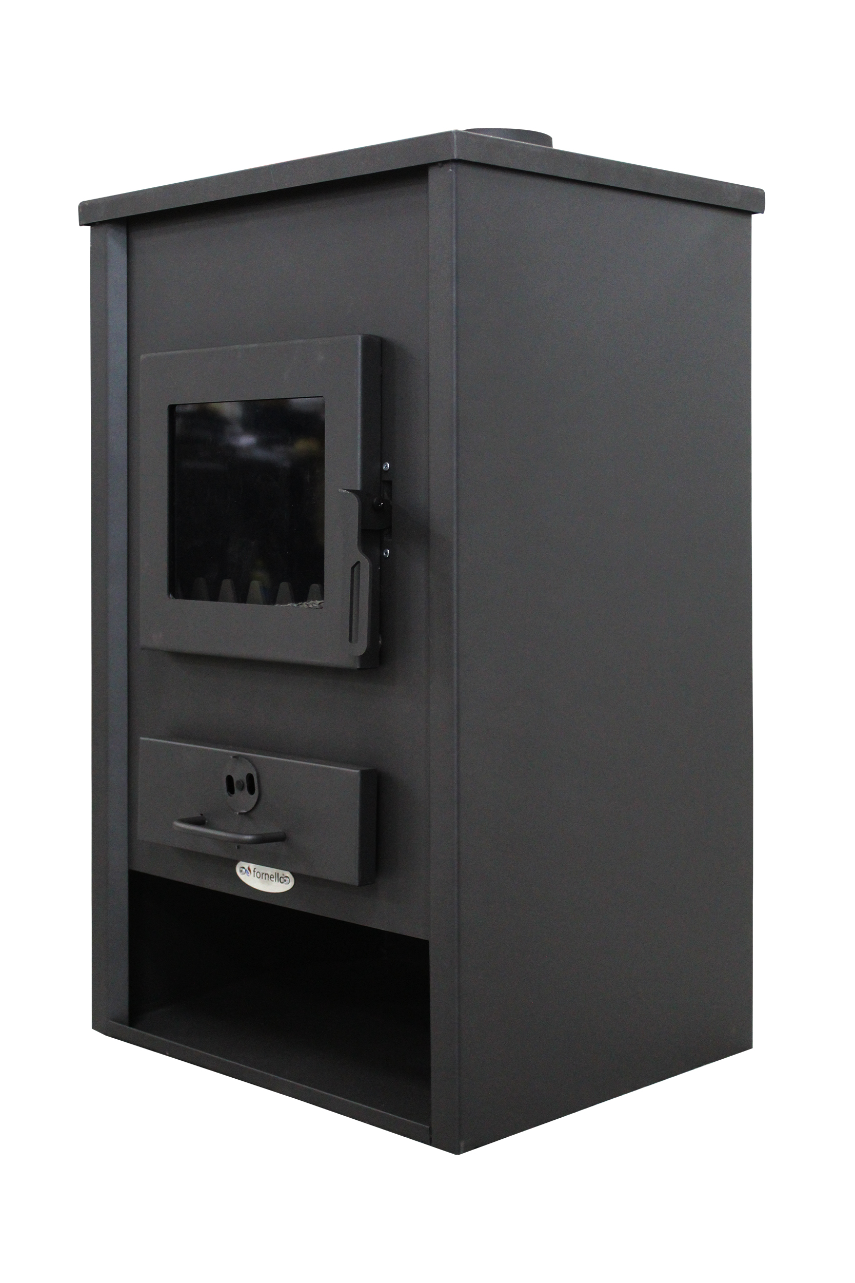 Pachet Termosemineu pe lemne brichete si carbuni Fornello PADOVA E  19.4 kW 510x500x910 mm boiler termoelectric 80l vas expansiune pompa circulare kit evacuare si kit montaj