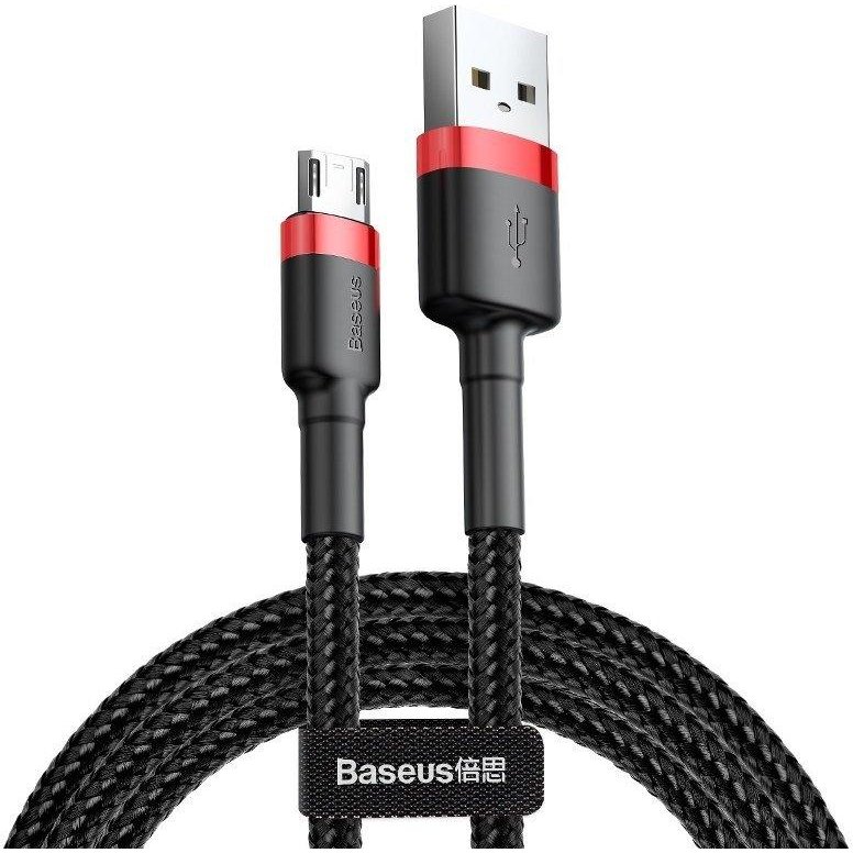 Cablu Date Cafule USB la Micro-USB 2M 1.5A Negru/Rosu