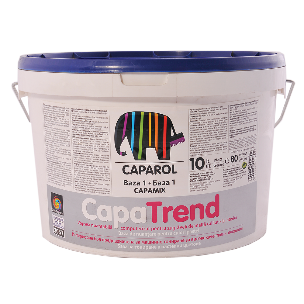 Baza de colorare Caparol CapaTrend, B1, interior, alb, 10 l