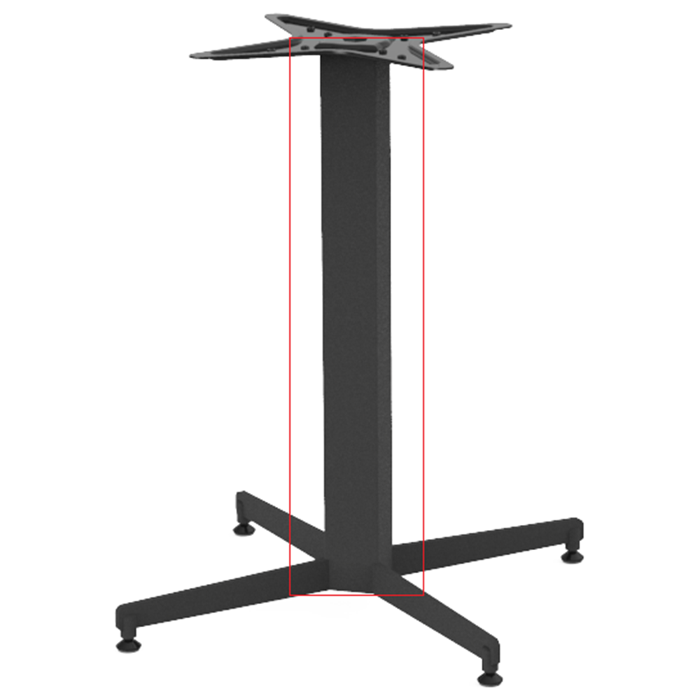 Tub pentru picior de masa cu postament, metal, negru, 70 x 70 x 715  mm